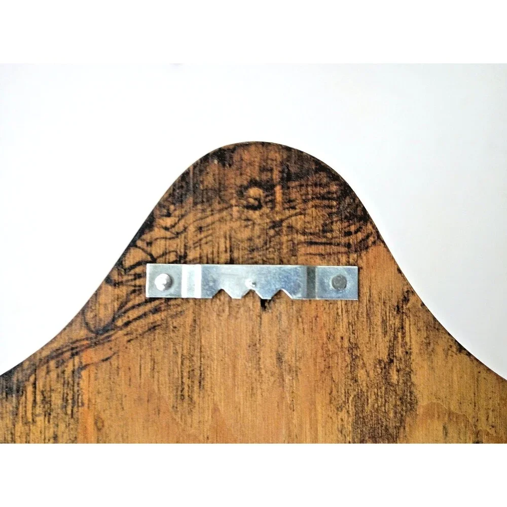 Vintage Pine Wood Peg Shelf with Heart Cutout Handmade Wall Hang Country Rustic